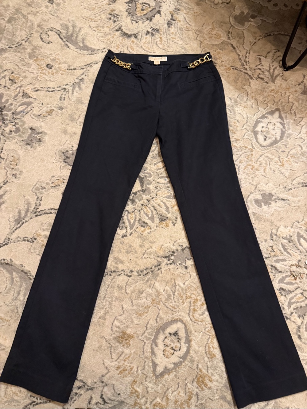 MICHAEL Michael Kors Black Gold Chain Pants Size 2